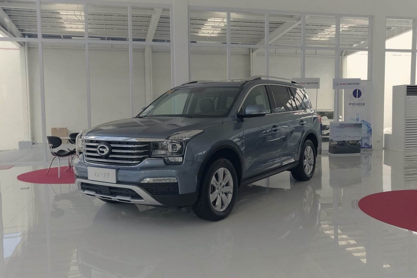 A Chinese SUV in a brand showroom