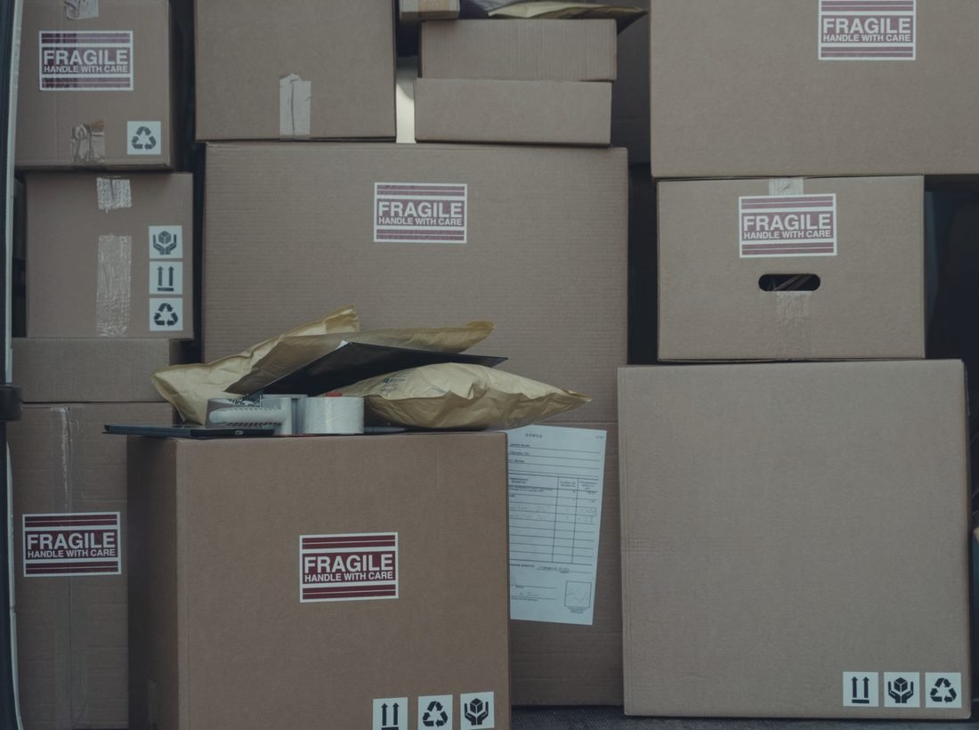 Packed and labelled export cartons